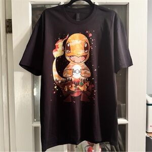 XL Pokémon Charmander Evolution Graphic Tee – Lightweight Black T-Shirt